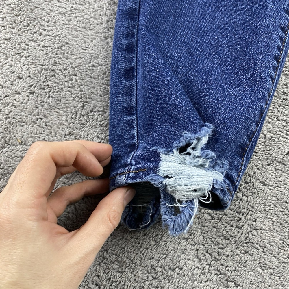 Denizen From Levis Boyfriend Jeans Womens 2 W26 Blue Distressed Hem Mid Rise - Picture 3 of 16